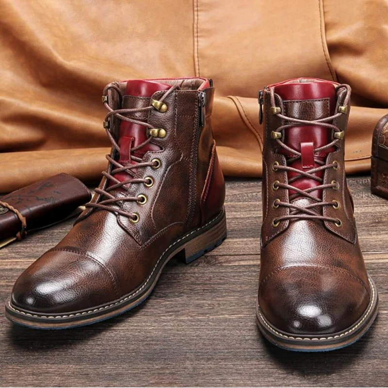 Bottines en cuir homme