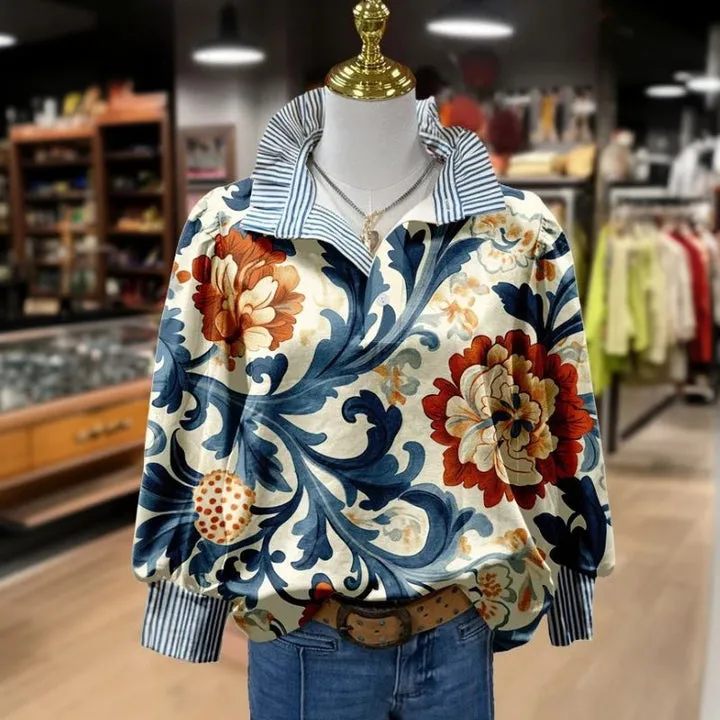 Chemisier fleuri vintage femme