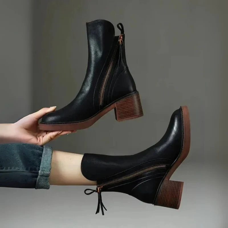 Bottines élégantes en cuir