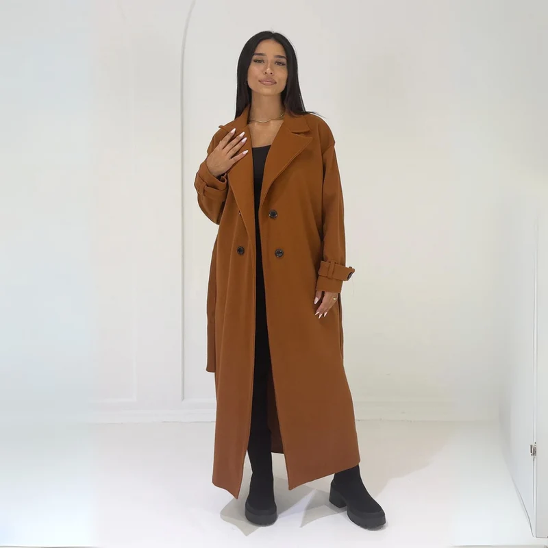 Long manteau femme avec boutonnage