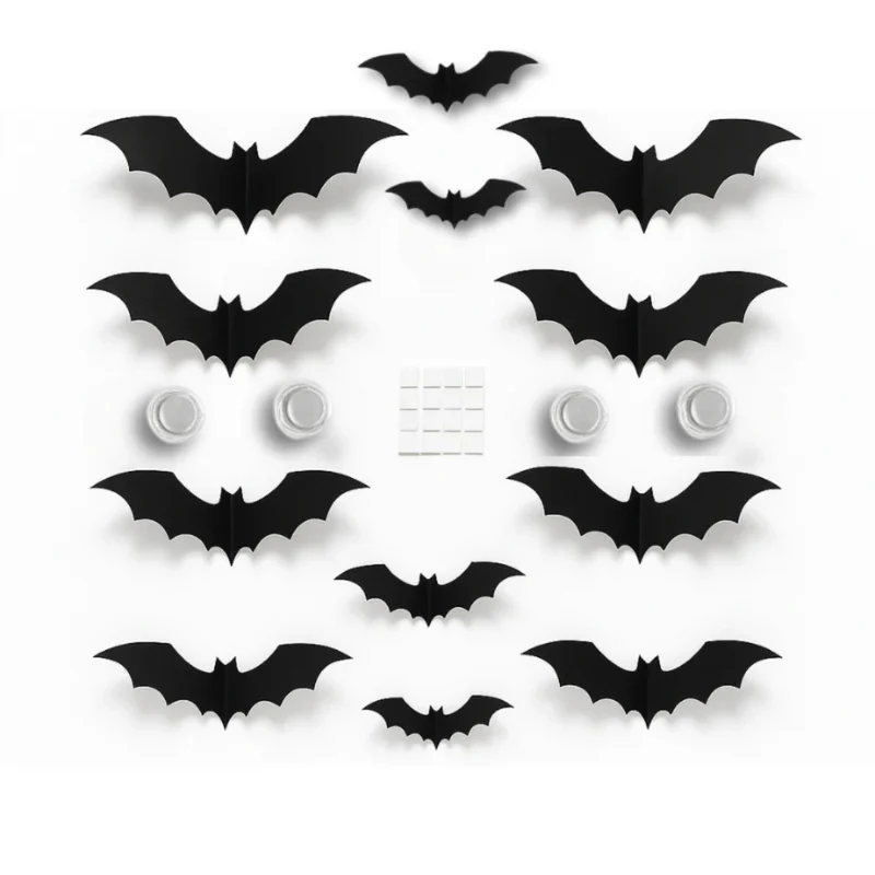 Chauves-souris 3D lumineuses pour la décoration d’Halloween