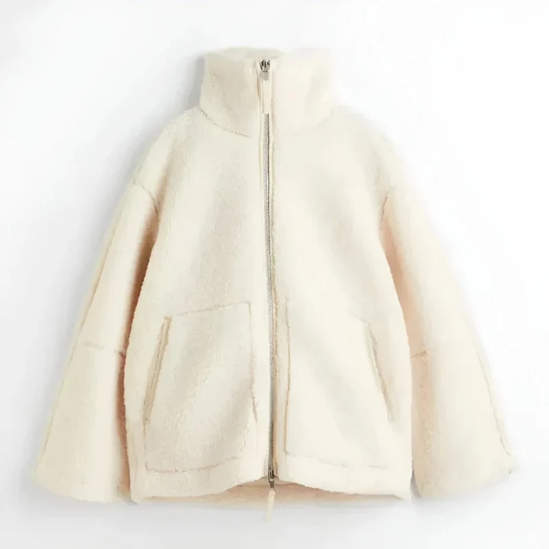 Manteau teddy doux femme