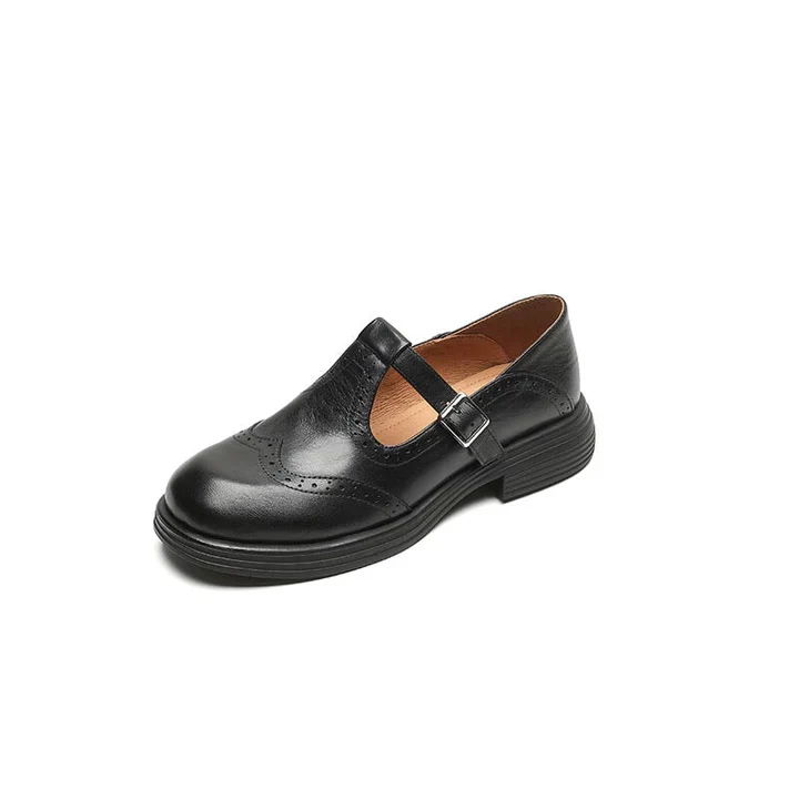 Élégantes chaussures Mary Jane en cuir véritable