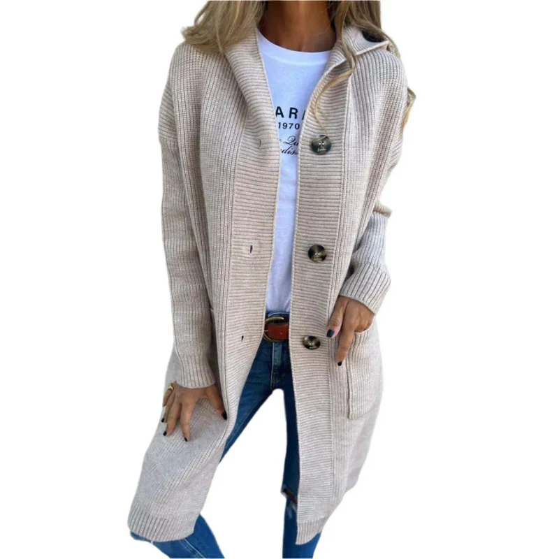 Long cardigan en maille pour femme