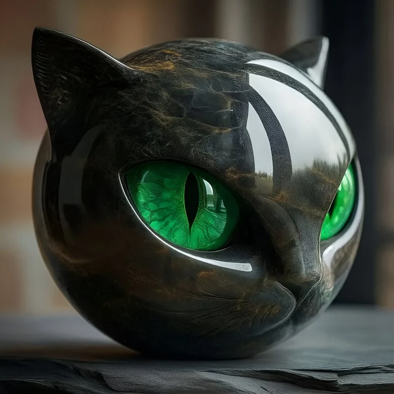Sculpture Chat Noir en pierre