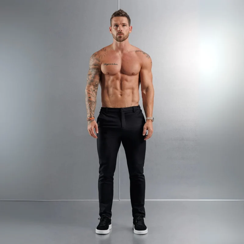 Pantalon en tissu élastique sable