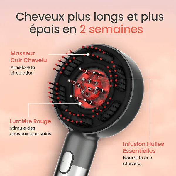 Brosse capillaire à lumière rouge