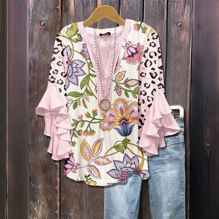 Blouse à motif floral vintage