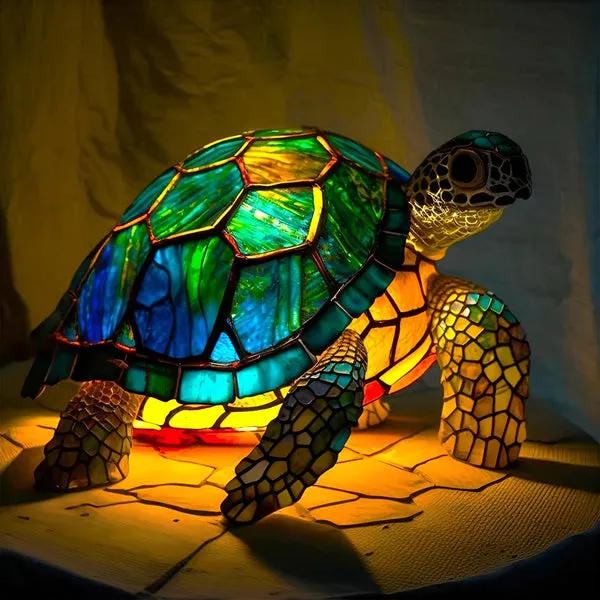 Lampe vitrail animal