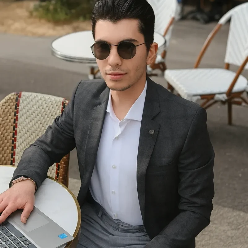 Chemise pour homme Slim Fit avec col italien