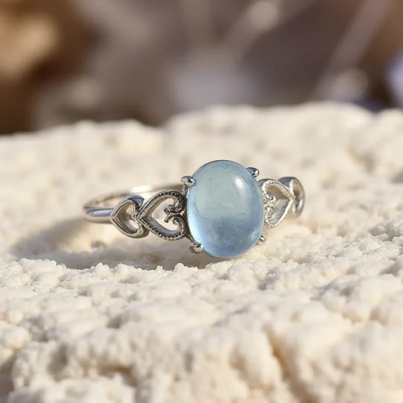 Bague Ajustable en Aigue-Marine