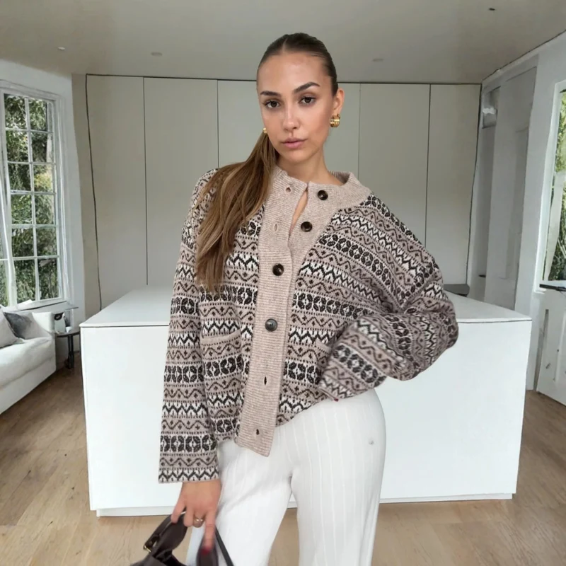 Cardigan d’hiver à motifs