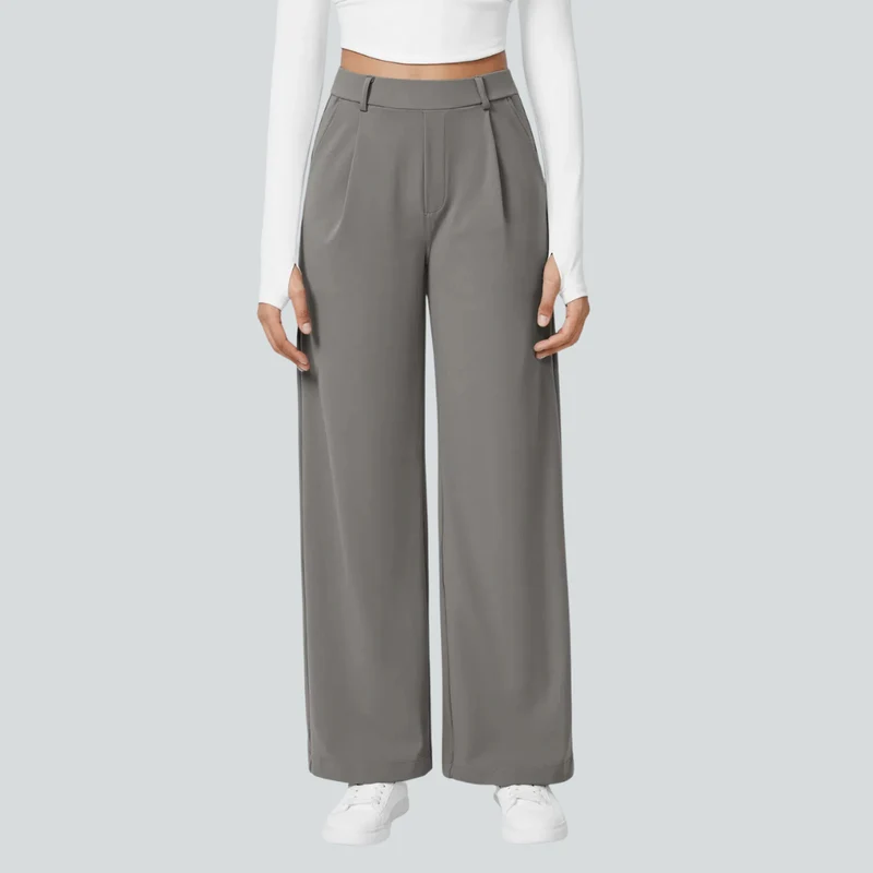 Pantalon fluide taille haute femme