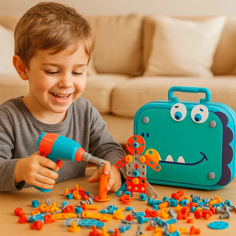 Mallette à outils pour enfants au design Dino