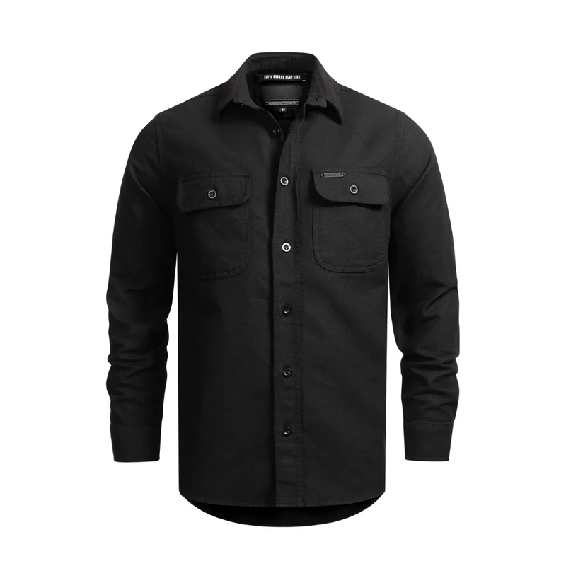 Chemise en flanelle noire pour homme