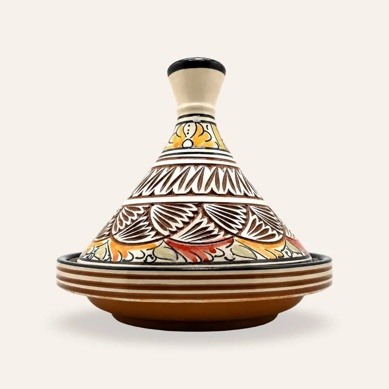 Weiß geschnitzte marokkanische Tajine 20 cm