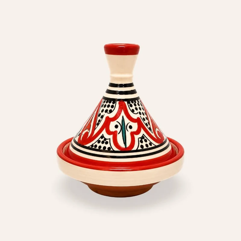 Marokkanische Tajine aus roter Keramik, 13 cm