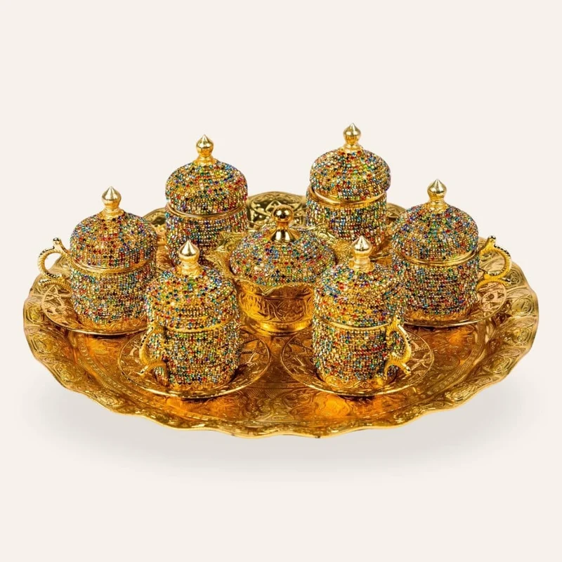 Türkisches Kaffeeset mit Swarovski-Beschichtung