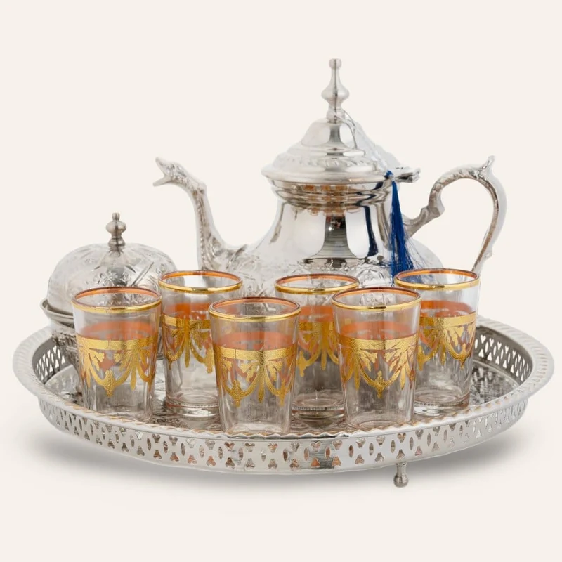 Komplettes arabisches Premium-Teeset | Marokkanisches Teeset