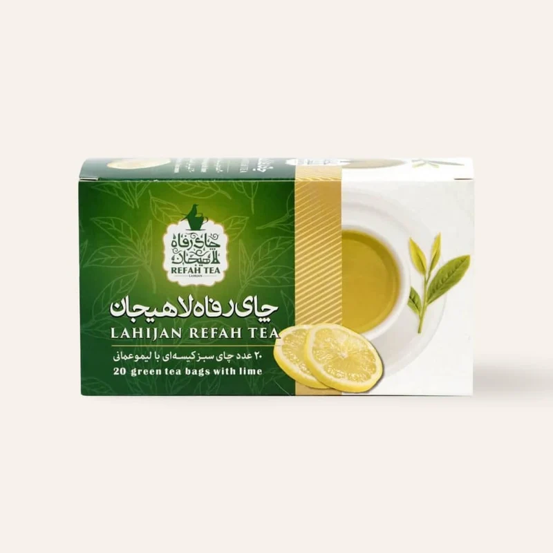 Grüner Tee mit natürlicher Limette in Beuteln