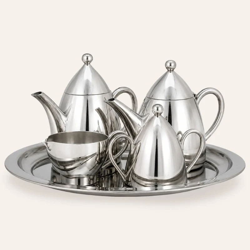 Arabisches Kaffee- und Teeservice aus Bronze und Stahl