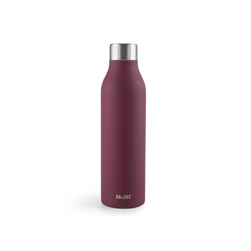 Thermosflasche Bordeaux-Rot | 0,5 Liter | doppelwandigem Smart-Leaf-Design