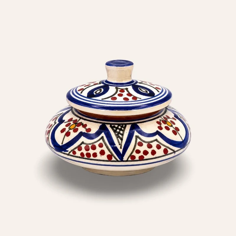 Marokkanische andalusische arabische Zuckerdose aus Keramik