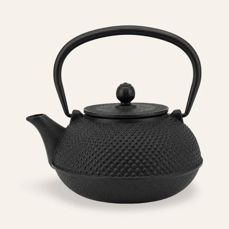 Japanische Teekanne aus Gusseisen, 800 ml, Schwarz