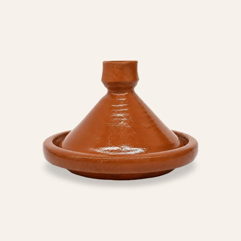 Traditionelle arabische Tajine aus glasierter Keramik, 20 cm