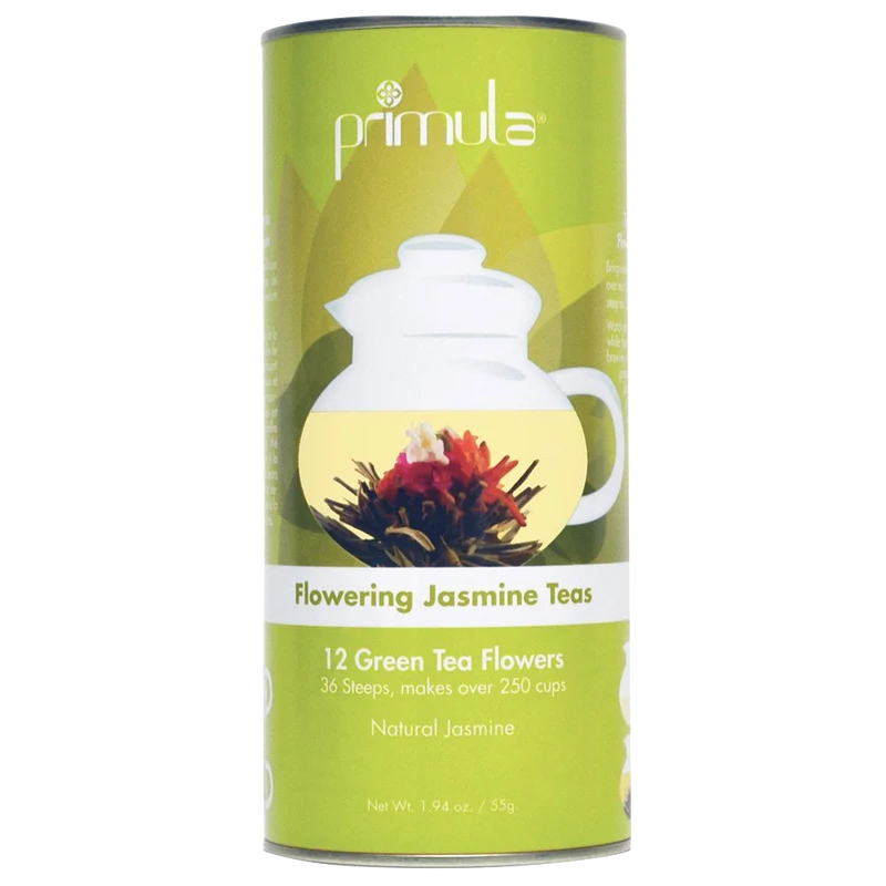 Primula Gift Set of 12 Assorted Green Tea With Fresh Jasmine Flowers