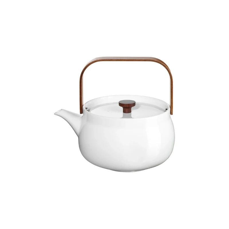 Teekanne mit Holzgriff, white, 1,5 l. | 23370017 | Porzellan