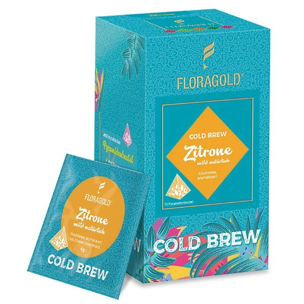 FLORAGOLD® Cold Brew Zitrone | Früchtetee | Mild | Pyramidenbeutel