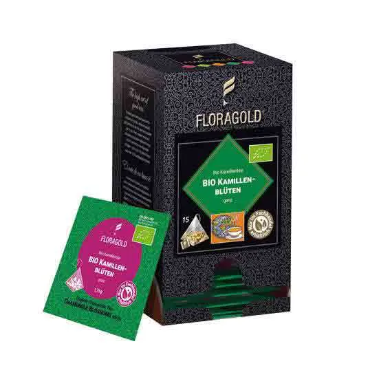 FLORAGOLD® Bio Kamillenblüten ganz | BIO | Kräutertee | Pyramidenbeutel