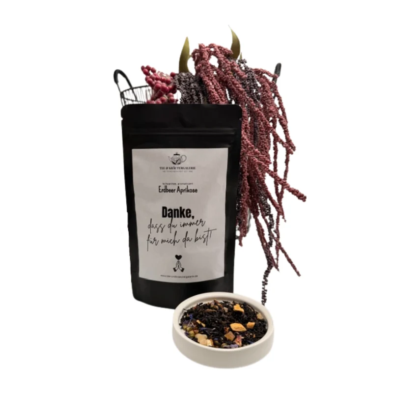 Erdbeer Aprikose - Tee mit Sprüchen | Schwarztee | Aroma