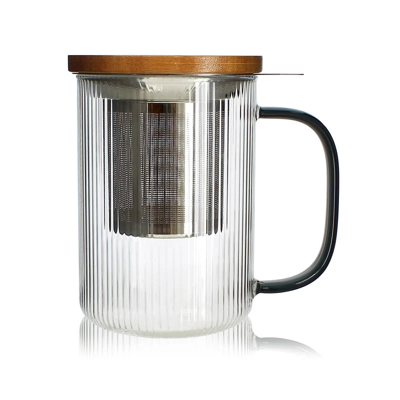Ogo living | Karl Teeglas | 450 ml | Borosilikatglas | Graphitgriff