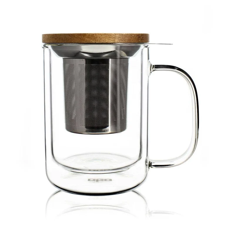 Ogo living | Gustave doppelwandige Teetasse Glastasse Tasse | Glas | 350 ml