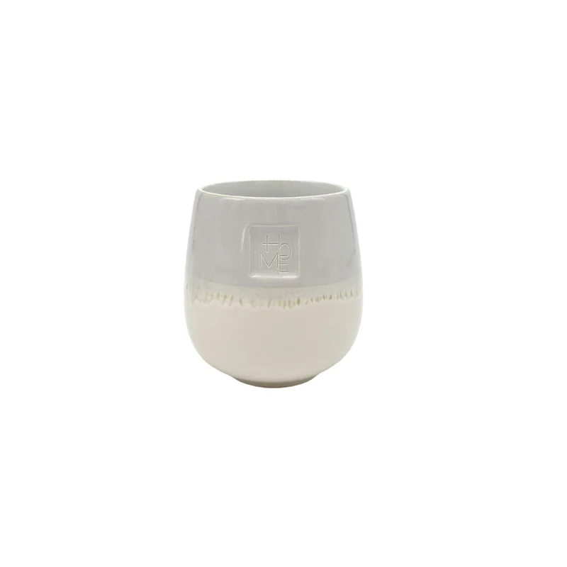 Tasse ohne Henkel | lasiert | grau | Motiv Home