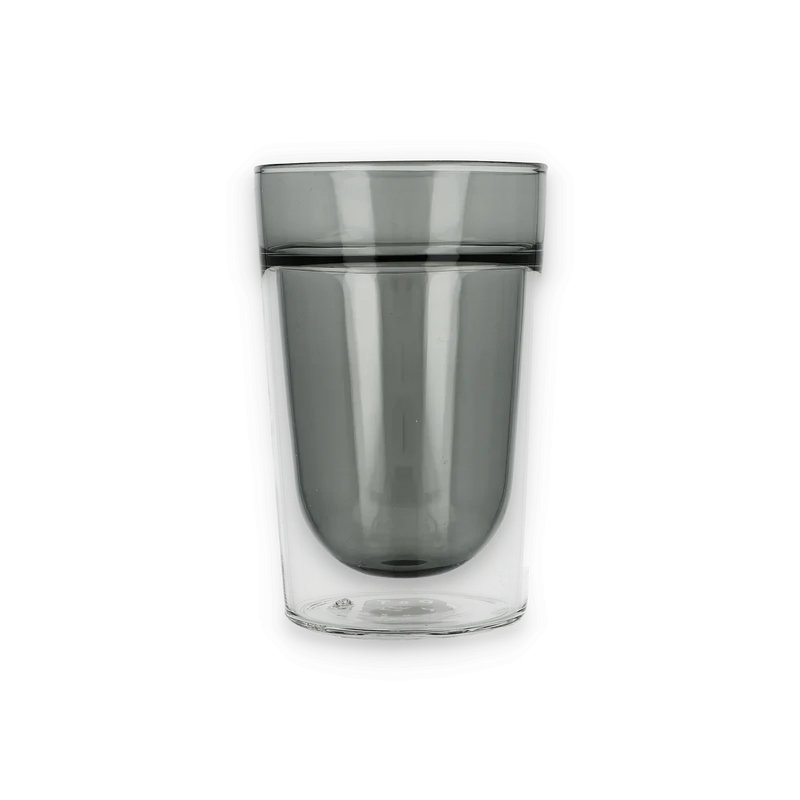 Teeglas Double walled glass small grey