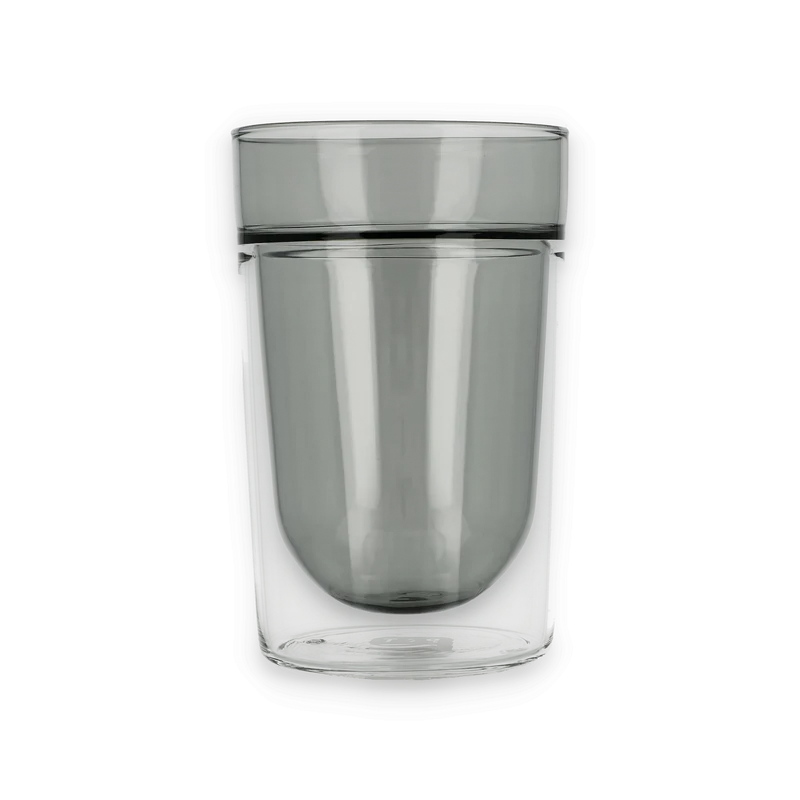 Teeglas Double walled glass large grey